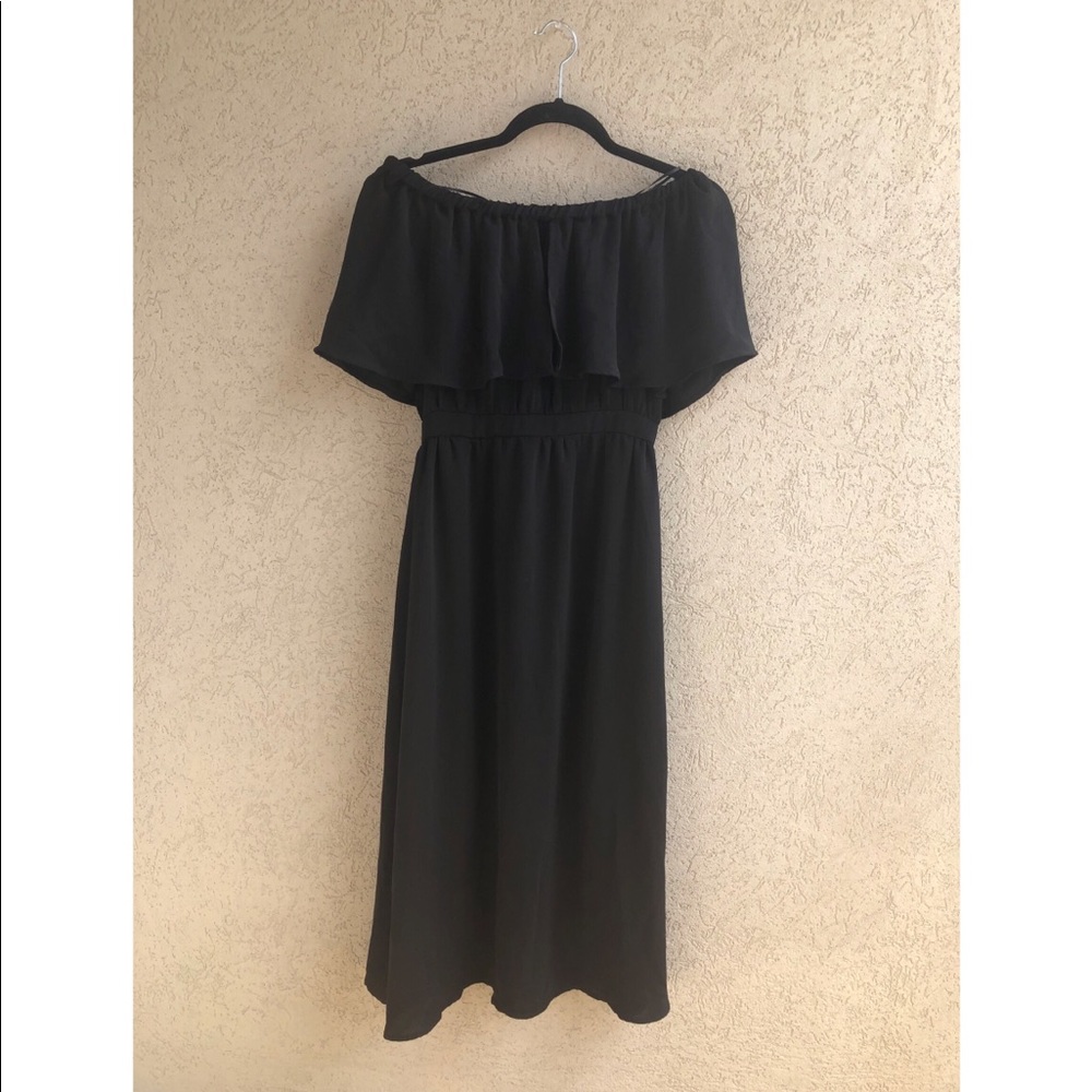 Off the Shoulder Black Dress